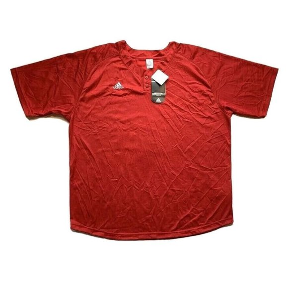 Adidas ClimaLite Baseball Athletic Shirt Top Mens 2XL Quick Dry Short Sleeve NWT - Picture 1 of 12